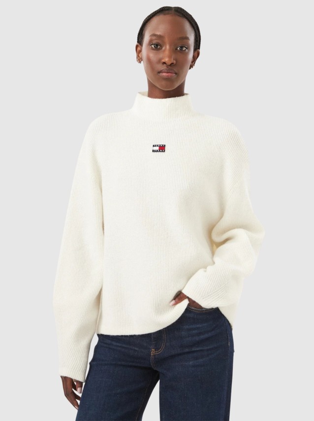 Camisola Tommy Jeans Mulher Tjw Mockneck Badge Sweater Ext