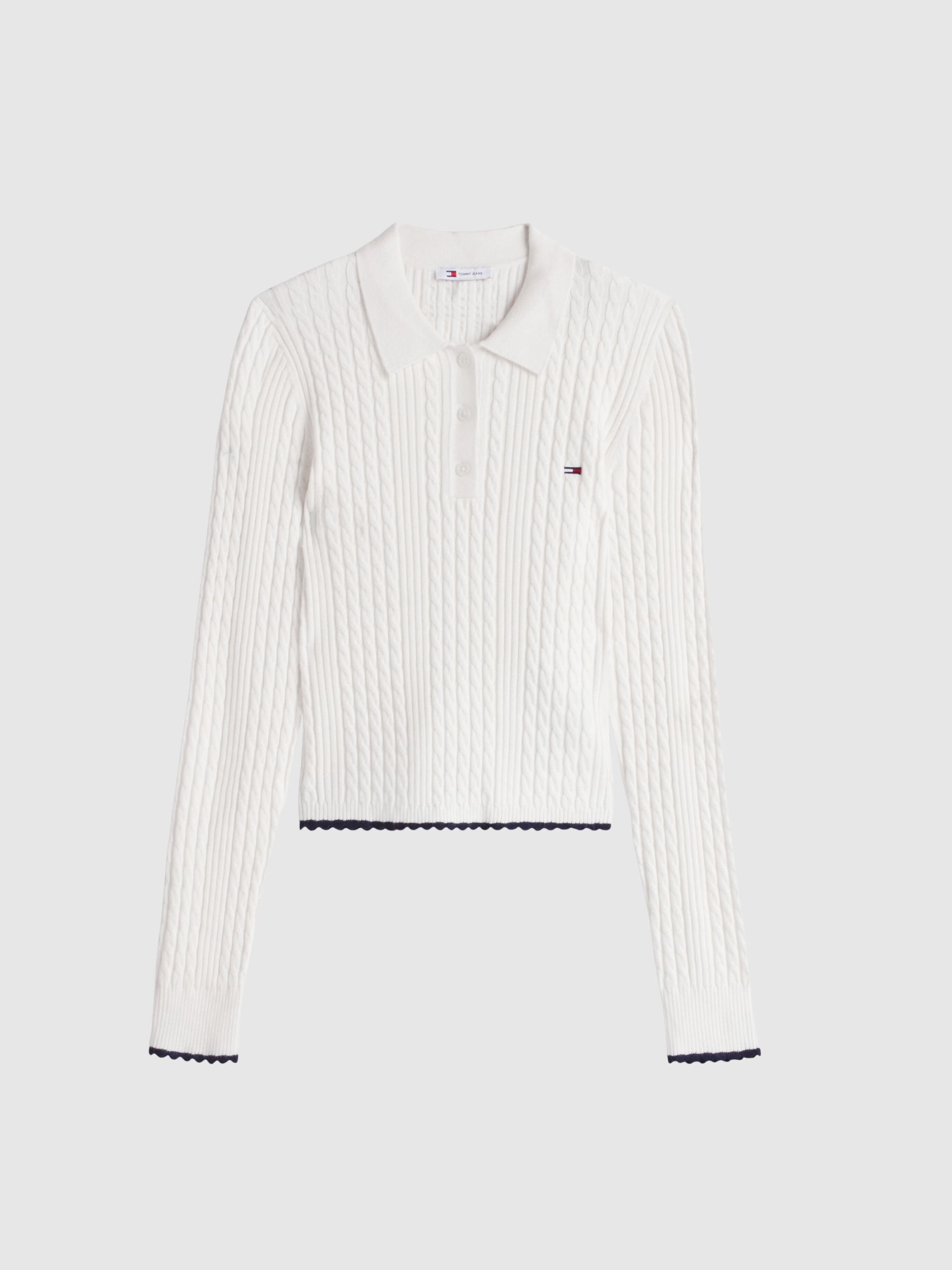 Polo Tommy Jeans Mulher Tjw Micro Cable Polo Sweater Ext