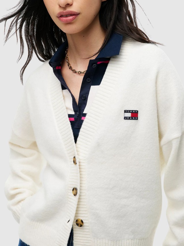 Casaco Tommy Jeans Mulher Tjw Fluffy Badge Cardigan Ext