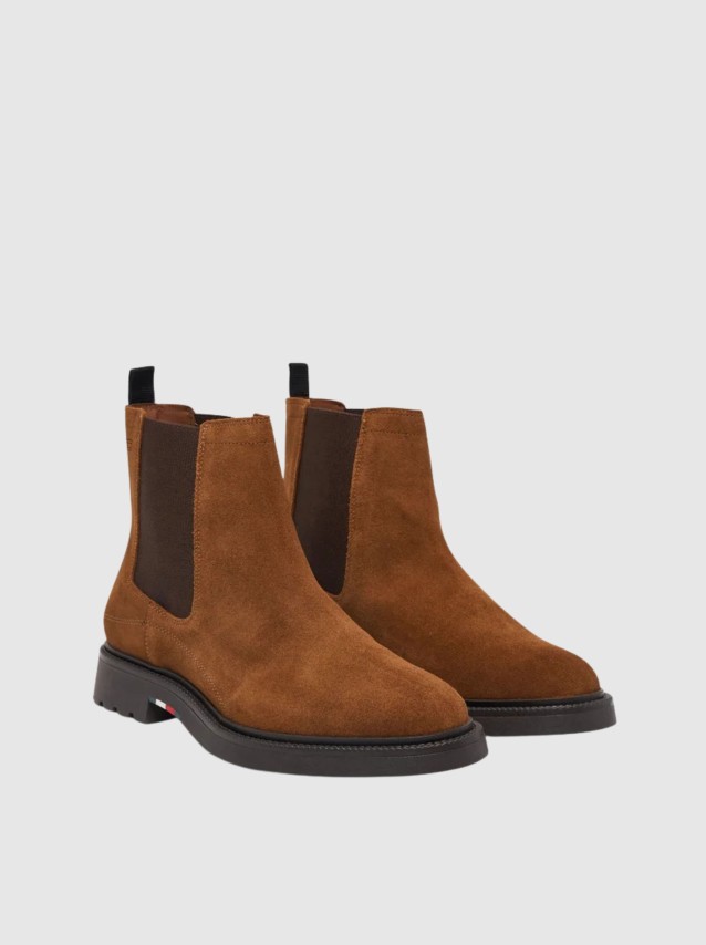 Bota Tommy Hilfiger Homem Corporate Casual Suede Chelsea