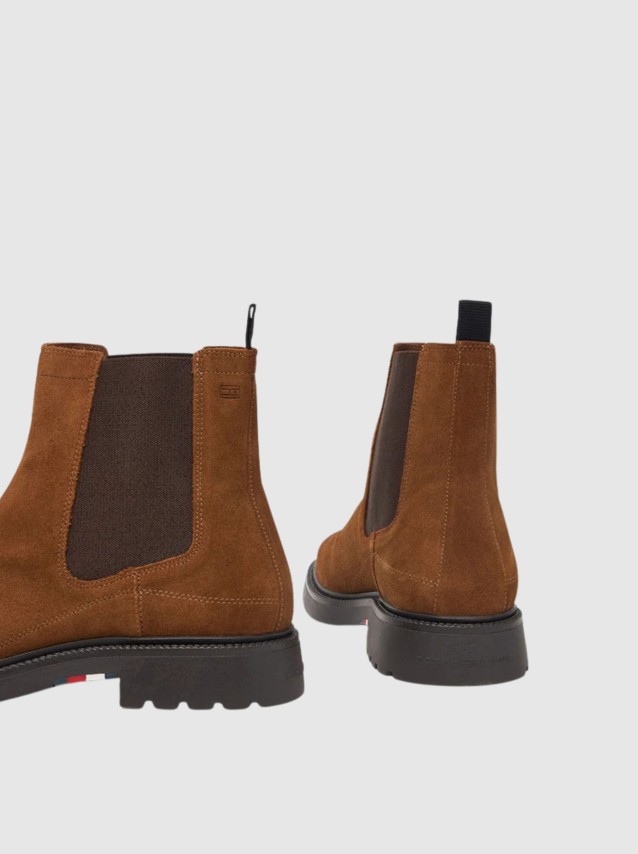 Bota Tommy Hilfiger Homem Corporate Casual Suede Chelsea