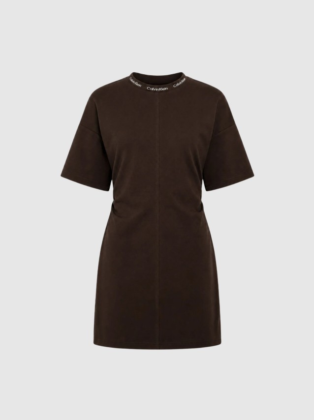 Vestido Calvin Klein Mulher Ss Logo Rib Interlock T-Shirt Dr