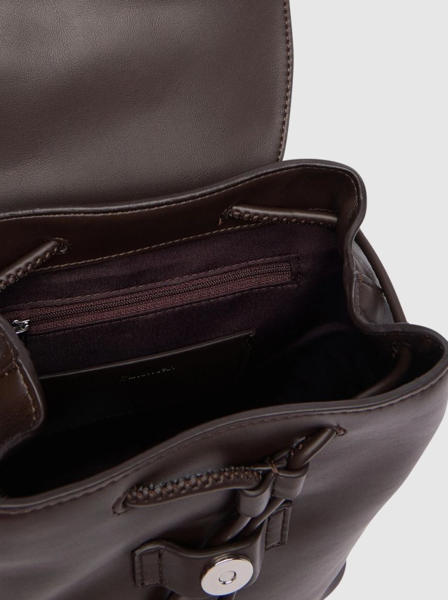 Mochila Calvin Klein Mulher Bold Ck Flap Mini Backpack