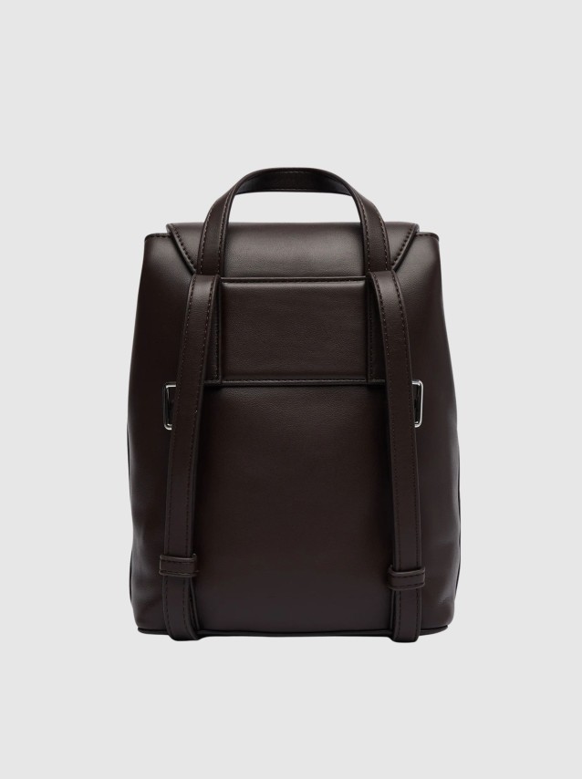 Mochila Calvin Klein Mulher Bold Ck Flap Mini Backpack
