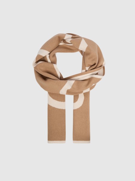 Cachecol Calvin Klein Mulher Bold Logo 2-Tone Jac?quard Scarf