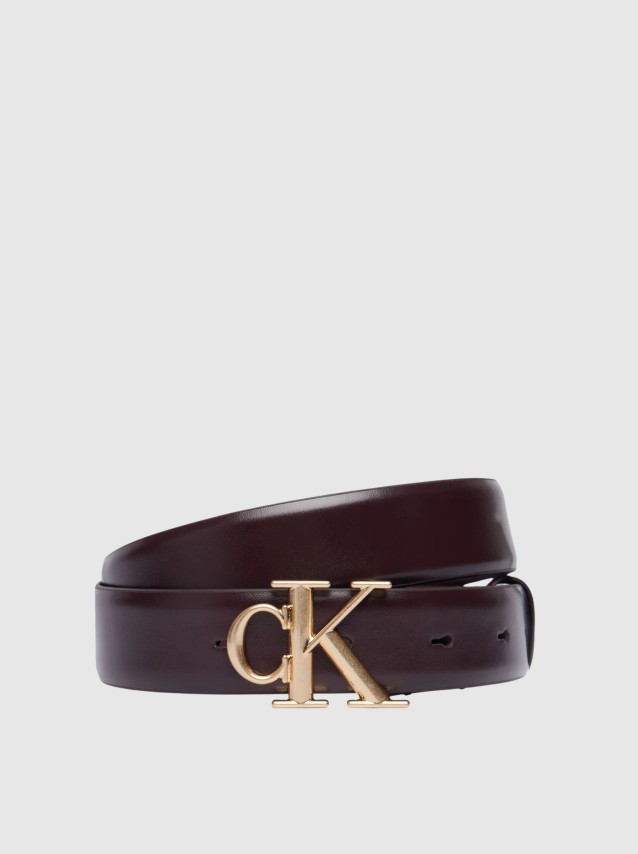 Cinto Calvin Klein Mulher Round Ck Buckle 30Mm Belt Smooth