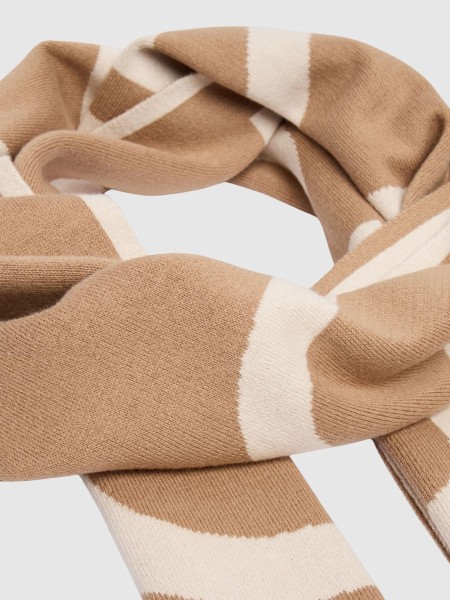 Cachecol Calvin Klein Mulher Bold Logo 2-Tone Jac?quard Scarf