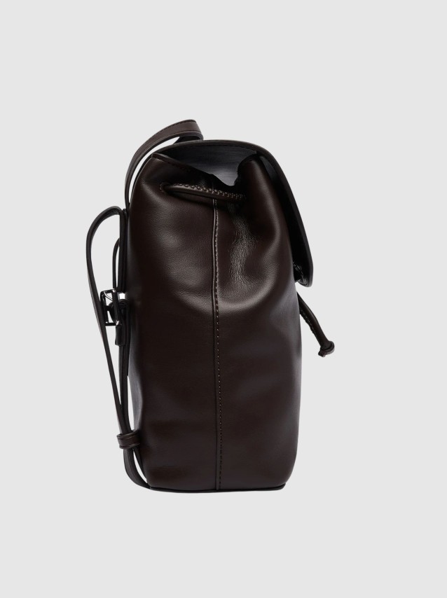 Mochila Calvin Klein Mulher Bold Ck Flap Mini Backpack
