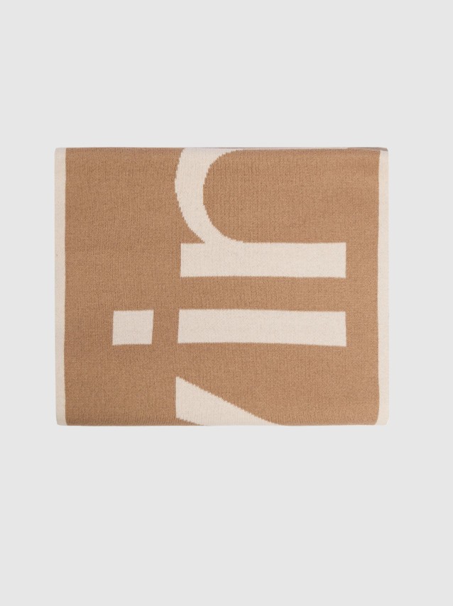 Cachecol Calvin Klein Mulher Bold Logo 2-Tone Jac?quard Scarf