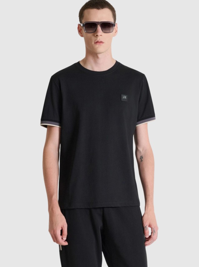 T-Shirt Antony Morato Homem  Regular  Fit In Soft Jersey Cotton Fabric  With Rib On Cuffs And Foam L