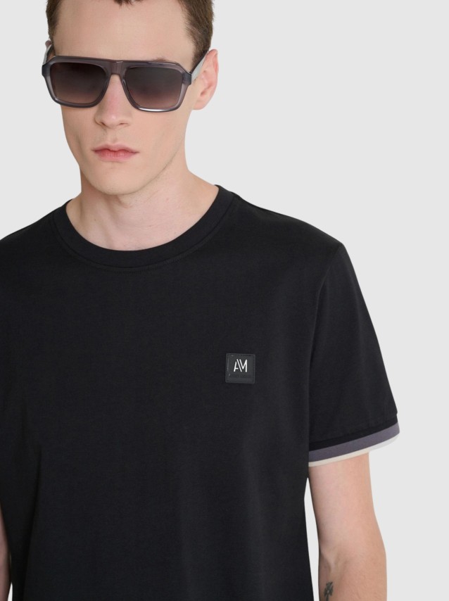T-Shirt Antony Morato Homem  Regular  Fit In Soft Jersey Cotton Fabric  With Rib On Cuffs And Foam L
