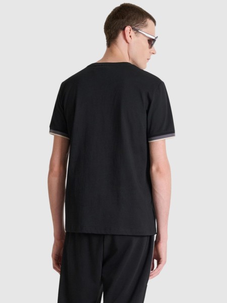 T-Shirt Antony Morato Homem  Regular  Fit In Soft Jersey Cotton Fabric  With Rib On Cuffs And Foam L