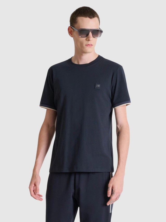 T-Shirt Antony Morato Homem  Regular  Fit In Soft Jersey Cotton Fabric  With Rib On Cuffs And Foam L