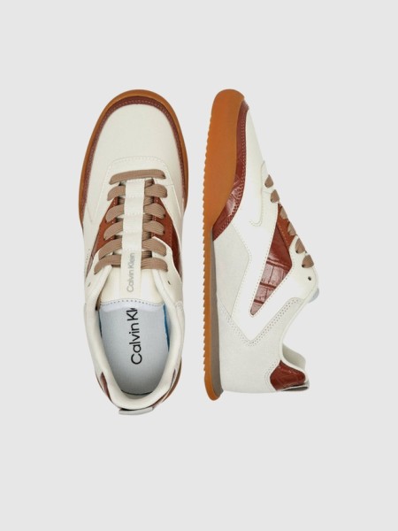 Sapatilha Calvin Klein  Mulher Low Pro Runner Laceup Lth Croco