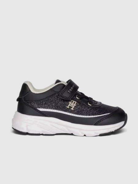 Sapatilha Tommy Hilfiger Menina Low Cut Lace-Up/velcro Sneaker Blac Sapatilha Tommy Hilfiger Menina Low Cut Lace-Up/velcro Sneaker Blac