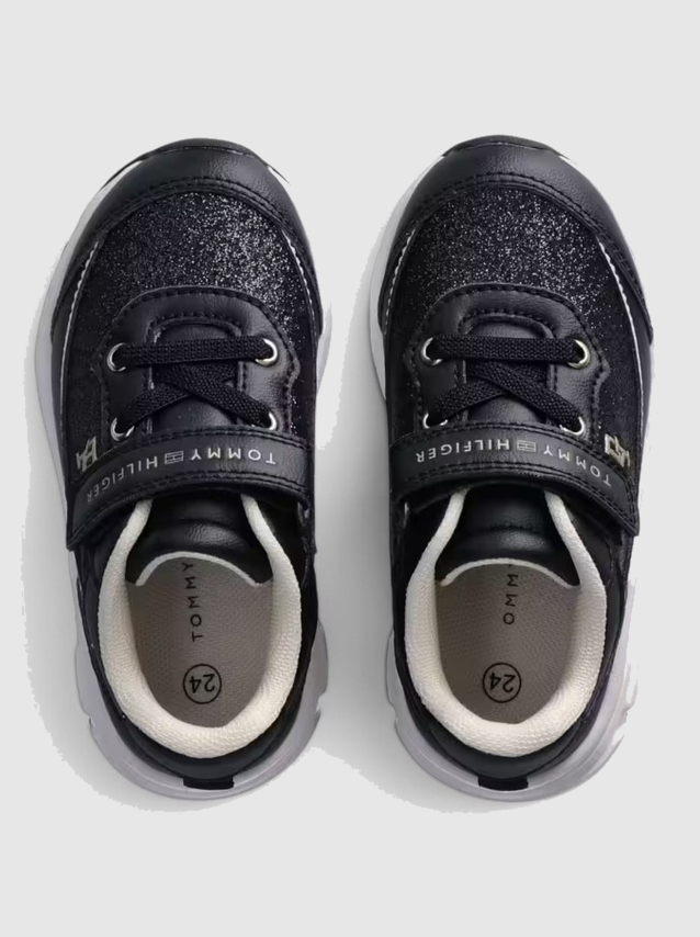 Sapatilha Tommy Hilfiger Menina Low Cut Lace-Up/velcro Sneaker Blac
