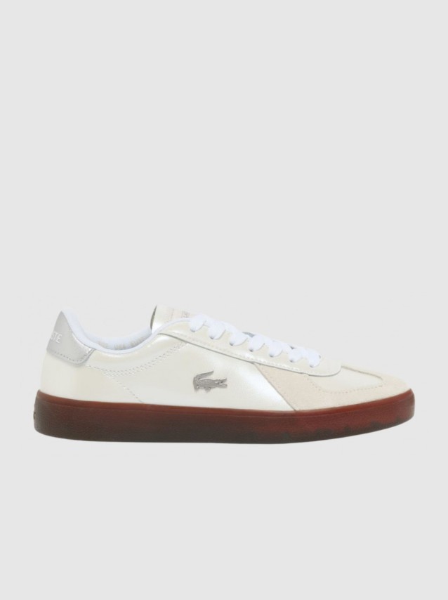Sapatilha Lacoste Mulher Womens Baseshot Pro Silver & Cream Pack Sneakers