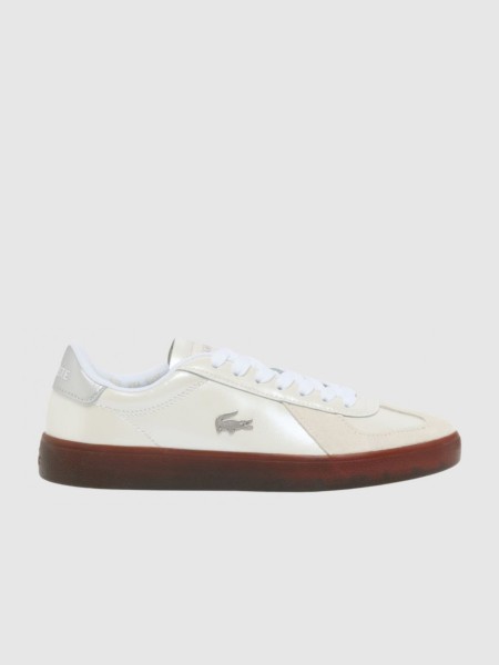 Sapatilha Lacoste Mulher Womens Baseshot Pro Silver & Cream Pack Sneakers