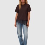 T-Shirt Vero Moda Mulher Vmbrit Ss O-Neck Lace T-Shirt Jrs