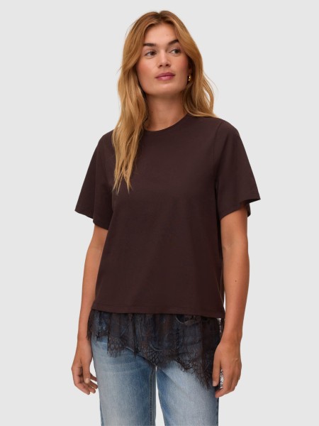 T-Shirt Vero Moda Mulher Vmbrit Ss O-Neck Lace T-Shirt Jrs T-Shirt Vero Moda Mulher Vmbrit Ss O-Neck Lace T-Shirt Jrs