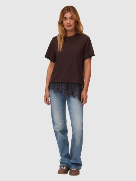 T-Shirt Vero Moda Mulher Vmbrit Ss O-Neck Lace T-Shirt Jrs T-Shirt Vero Moda Mulher Vmbrit Ss O-Neck Lace T-Shirt Jrs