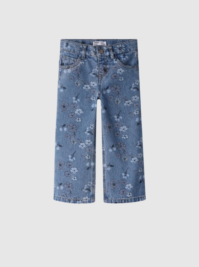 Jeans Name It Menina Nmfrose Wide Aop Jeans 2633-Im