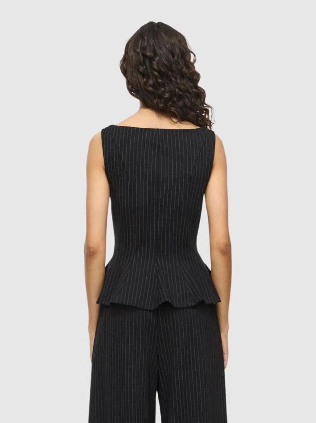 Top Vila Mulher Vimastriba Boat Neck L/s Top