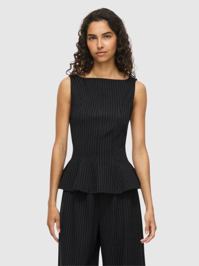 Top Vila Mulher Vimastriba Boat Neck L/s Top