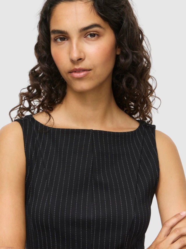 Top Vila Mulher Vimastriba Boat Neck L/s Top