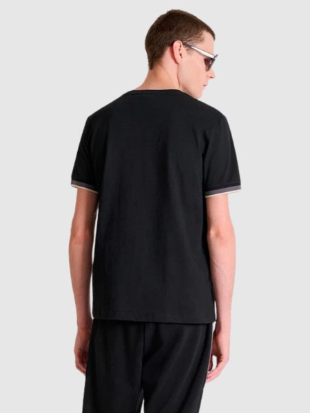 T-Shirt Antony Morato Homem  Relaxed Fit In Heavy  Jersey Cotton Fabric With Metal Plate And  Print 