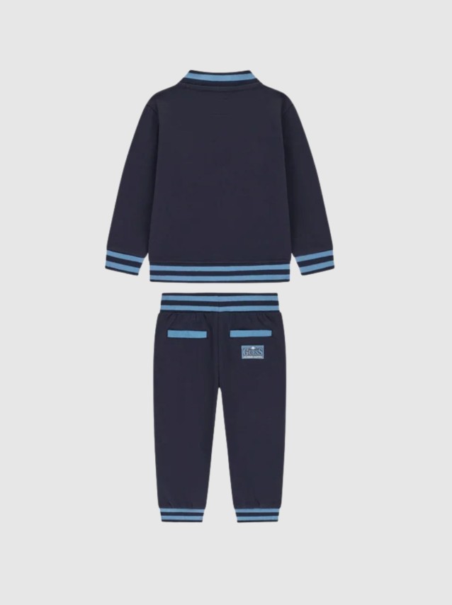 Conjunto 2 Peças Guess Menino Set Ls Active Top W/zip + Pant