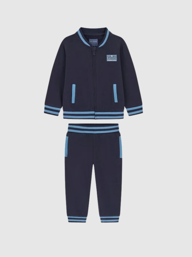 Conjunto 2 Peças Guess Menino Set Ls Active Top W/zip + Pant