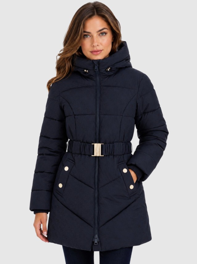 Kispo Guess Mulher New Imma Logo Midi Puffer