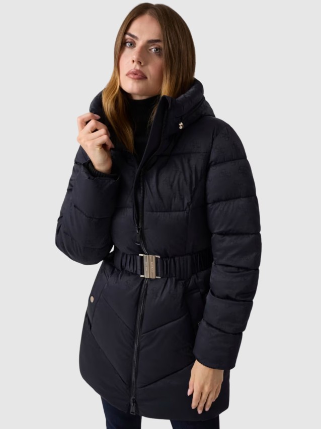 Kispo Guess Mulher New Imma Logo Midi Puffer