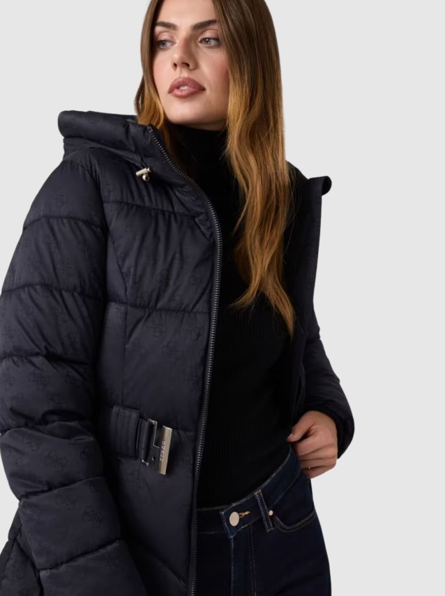 Kispo Guess Mulher New Imma Logo Midi Puffer