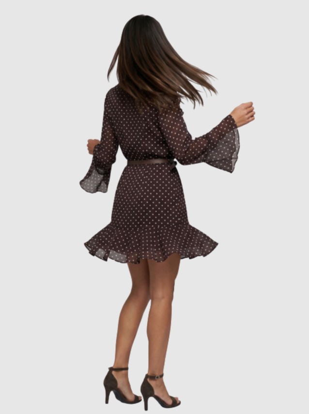 Vestido Guess Mulher Ls Emy Belted Dress
