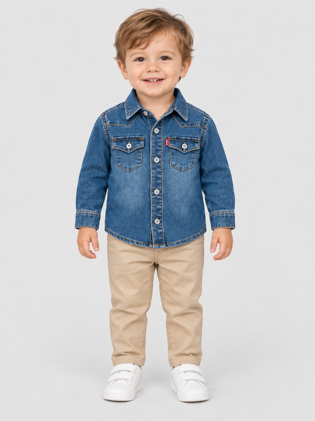 Camisa Menino Lw-L/s Woven Top Levis