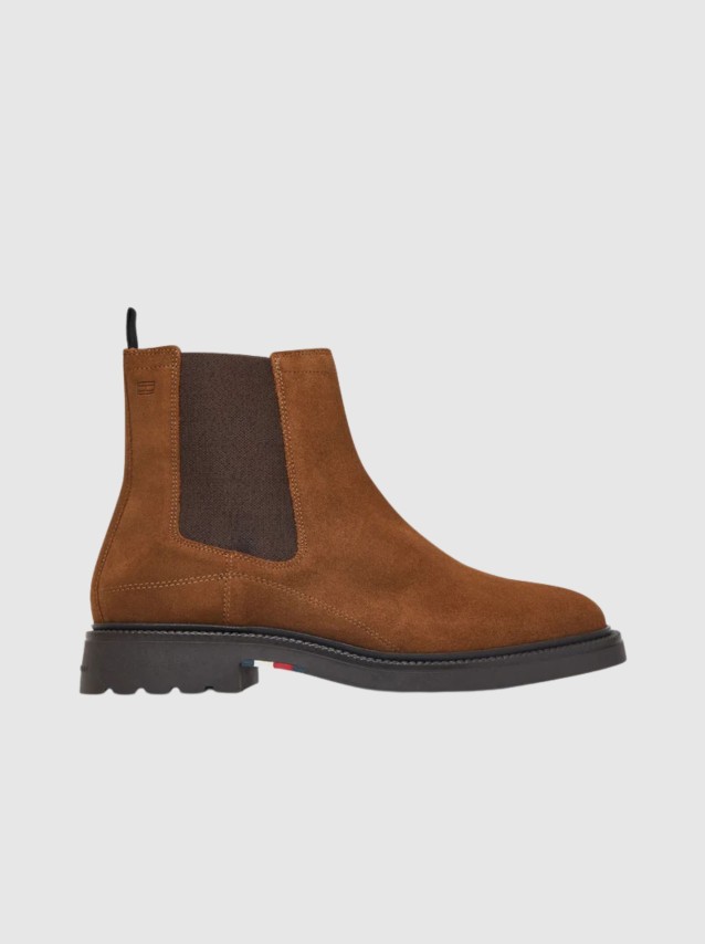 Bota Tommy Hilfiger Homem Corporate Casual Suede Chelsea