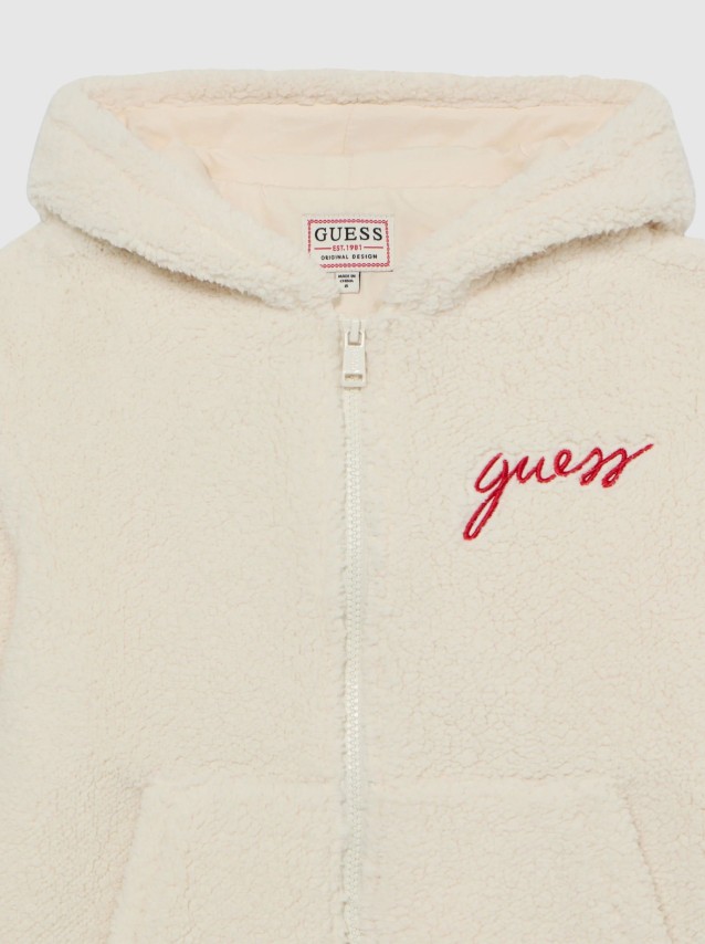 Casaco Guess Menino Faux Fur Hooded Ls Jacket W/ Z