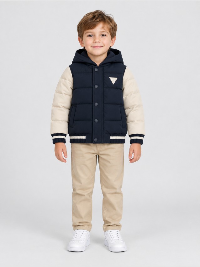 Kispo Guess Menino Hooded Ls Padded Jacket W/zip