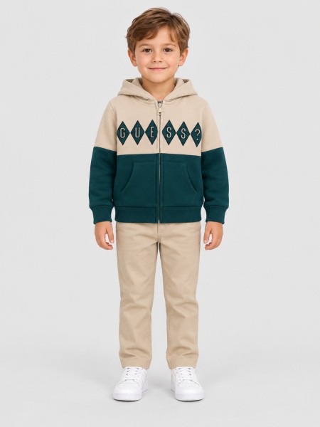 Casaco Guess Menino Hooded Ls Active Top W/zip Casaco Guess Menino Hooded Ls Active Top W/zip