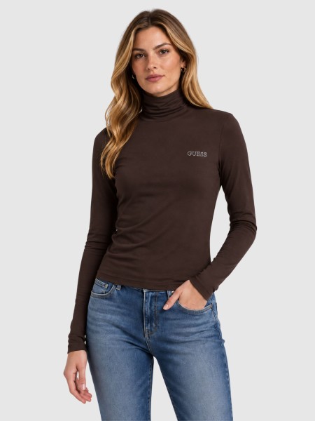 Camisola Guess Mulher Greta High Neck Ls Knit Top Camisola Guess Mulher Greta High Neck Ls Knit Top