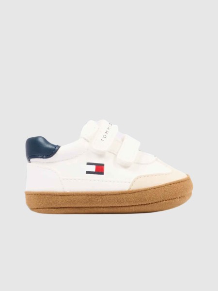 Sapatilha Tommy Hilfiger Menino Low Cut Velcro Sneaker Beige/off Wh Sapatilha Tommy Hilfiger Menino Low Cut Velcro Sneaker Beige/off Wh