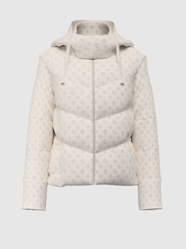 Kispo Guess Mulher New Daisy Crop Logo Puffer