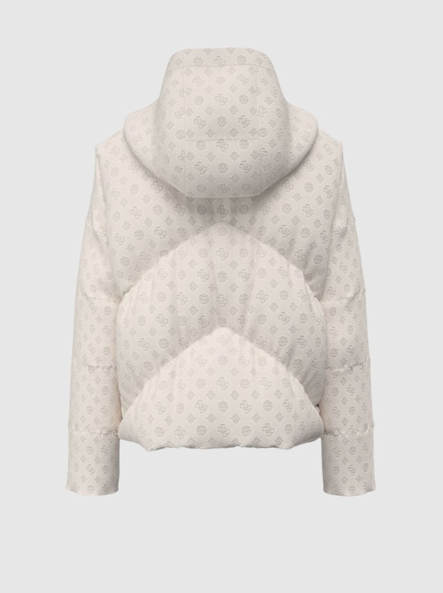 Kispo Guess Mulher New Daisy Crop Logo Puffer