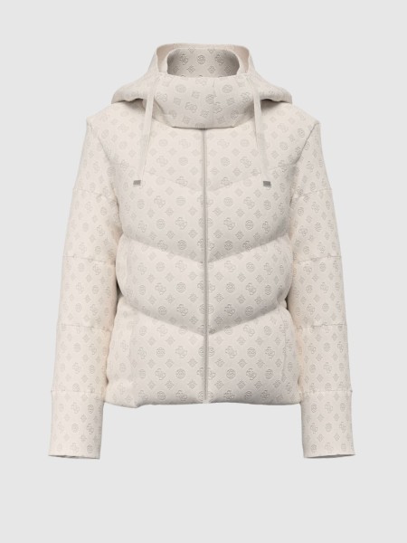 Kispo Guess Mulher New Daisy Crop Logo Puffer Kispo Guess Mulher New Daisy Crop Logo Puffer