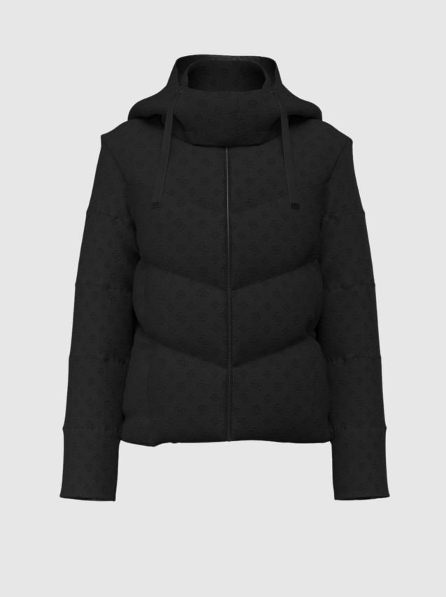Kispo Guess Mulher New Daisy Crop Logo Puffer