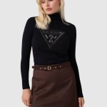 Camisola Guess Mulher Ls Tn Hallie Triangle Logo Swt
