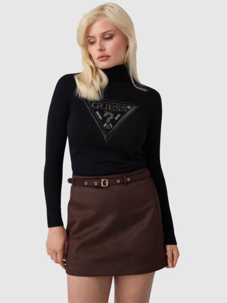 Camisola Guess Mulher Ls Tn Hallie Triangle Logo Swt