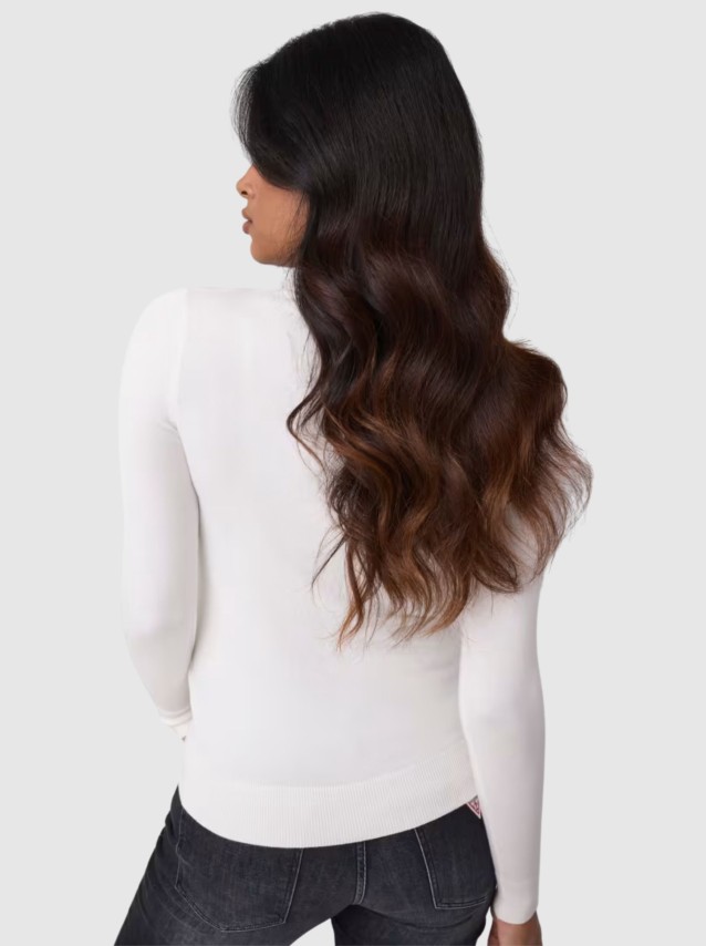 Camisola Guess Mulher Ls Tn Hallie Triangle Logo Swt